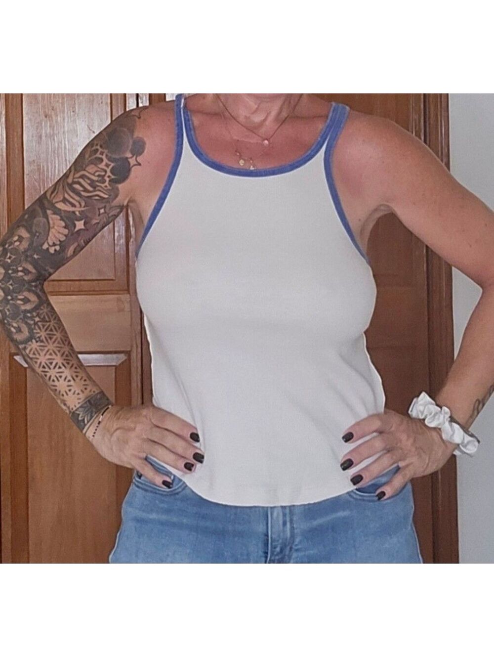 FP Retro Ribbed Contrast High-Neck Tank Top - Picture 3 of 5